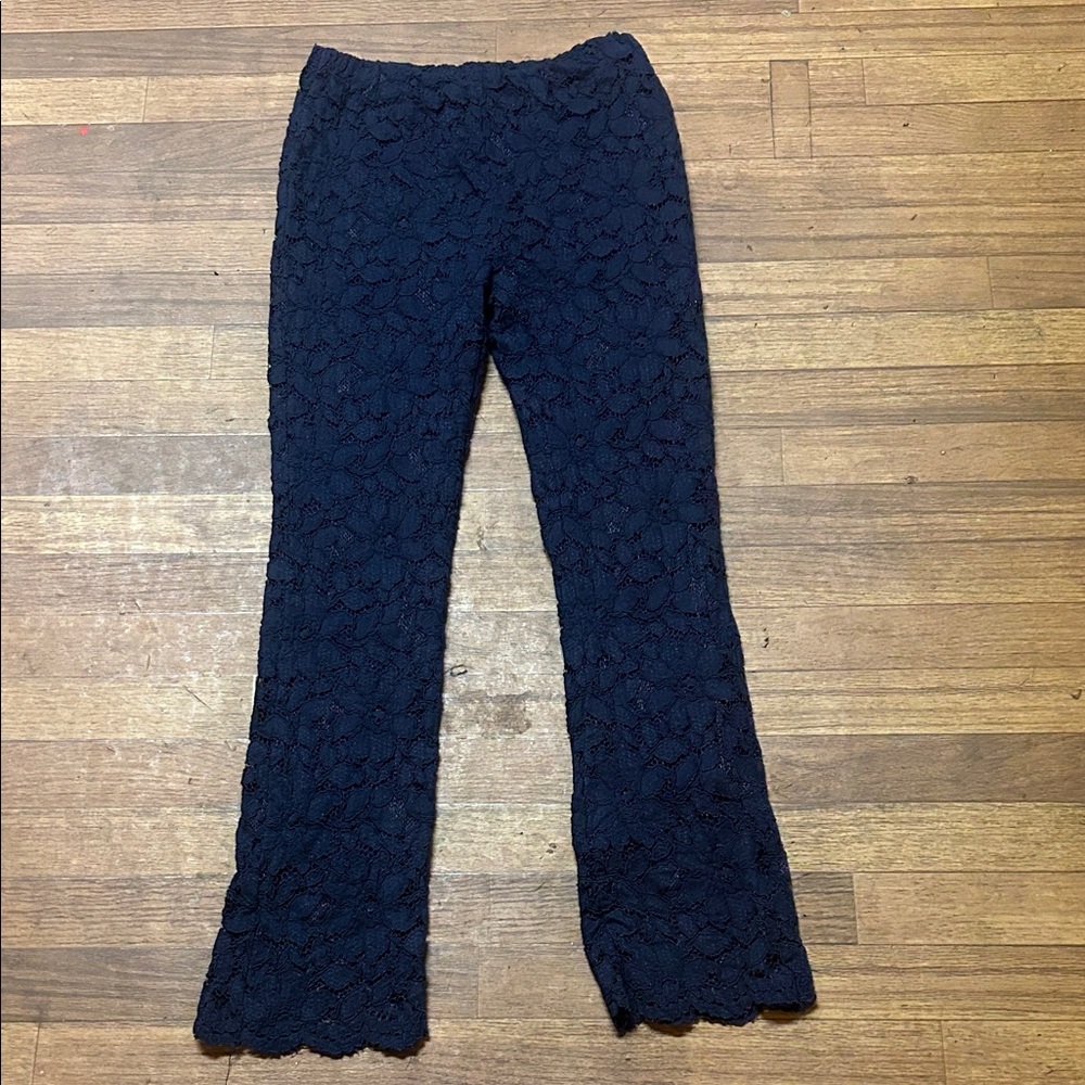 Free people Navy Lace Flare Pants
